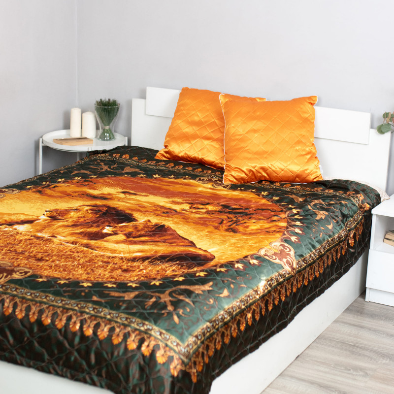 Покрывало ультрастеп 175х200 (+/-5 см) шёлк (100 % полиэстер) "Золото Саванны"